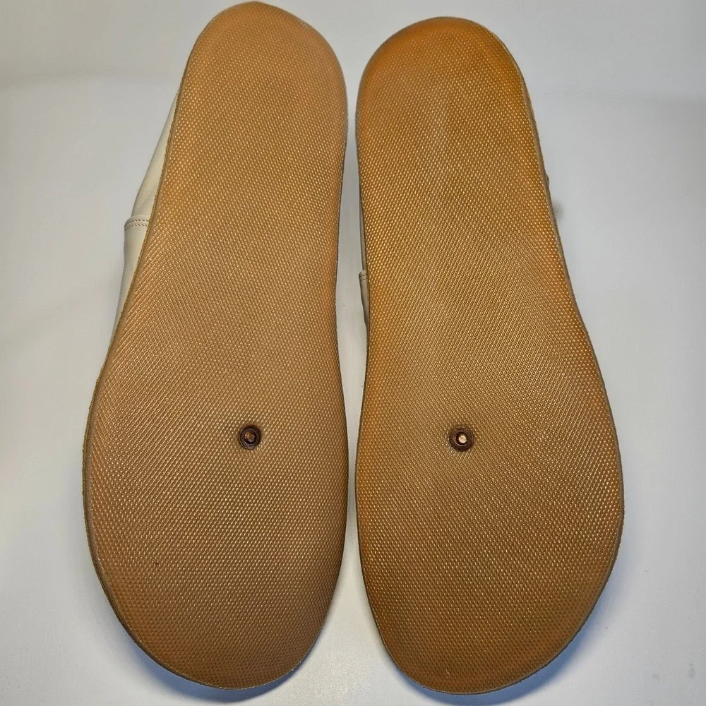 Aintap Barefoot Chelsea‎ Boots Cream Leather Handmade Men 45 Grounding Sole